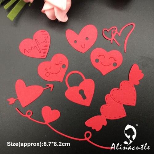 DIE CUT METAL CUTTING DIES cut smile heart face set Alinacraft Scrapbook paper craft album card punch knife art cutter die