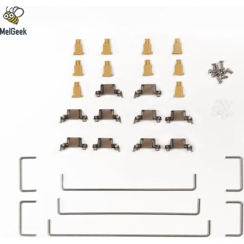 MelGeek Transparent color PCB Screw in Stabilizers Electroplated steel wire for Custom Mechanical Keyboard GH60 7U 6U 6.25U 2U