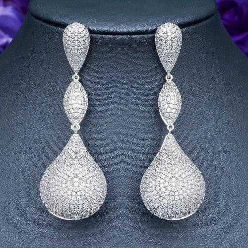 ModemAngel 65mm Luxury Trendy Ball Full Mirco Pave Cubic Zircon Earrings For Woman Ladies Wedding Party Engagement Jewelry