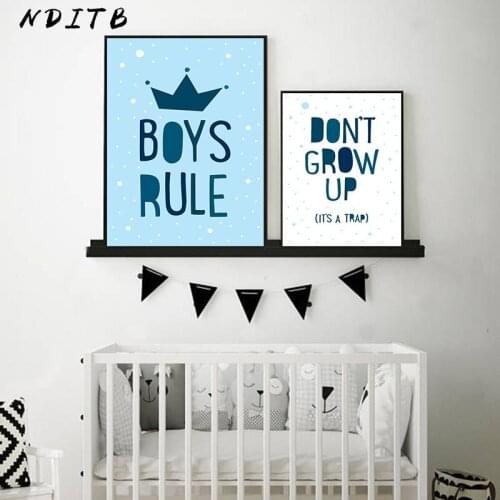 Cartoon Baby Nursery Quote Canvas Poster Print Minimalist Wall Art Painting Nordic Kids Decoration Pictures Boys Bedroom Decor