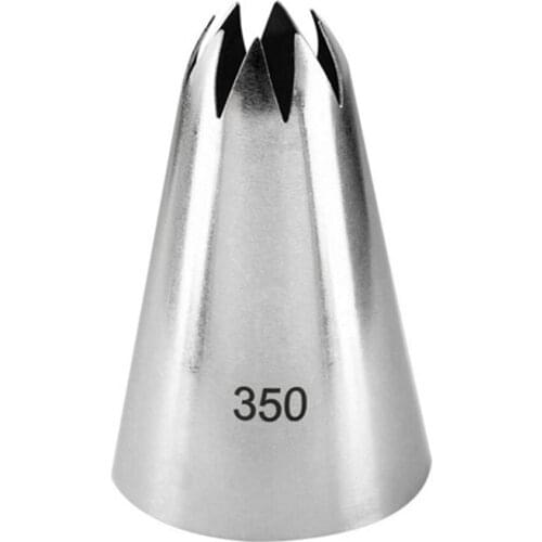 #350 Close Star Large Size Piping Nozzle Cake Cream Decoration Stainless Steel Icing Tips Cupcake Decorating Pastry Tool 8 tooth