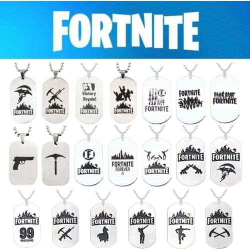 Fortnite Necklace Anime Game figure Logo Modeling Necklace Stainless Steel Tag Sweater Chain Halloween cosplay Birthday Gifts