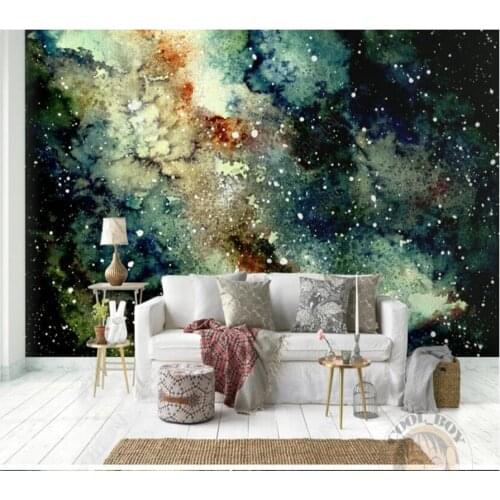 Papel de parede blue dreamy abstract landscape oil painting 3d wallpaper mural,living room tv wall childrens bedroom wall decor
