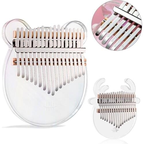 17 Key Kalimba Thumb Piano Acrylic Traditional National Musical Instrument Transparent Rainbow Kalimba Birthday Christmas Gift