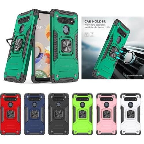 Shockproof Phone Case For LG K40s K12 K50 K51s K71 K22 K92 Q61 Q630 X320 X220 Aristo 2 3 4 5 plus Stylo 5 6 7 Bracket Car magnet