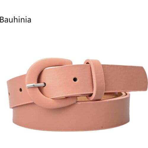 Bauhinia Brand107*2.4CM High Quality Ladies PU Material Pin Buckle Belt Smooth And Exquisite Designer Jeans Belt