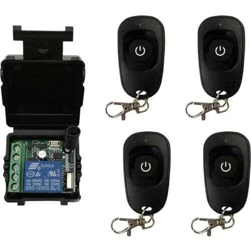 Smart HomeDC 12V 1CH 1 CH Remote Control Switch Receiver Wireless RF Black Transmitter For Hall Bedroom Lights Lamp ON OFF