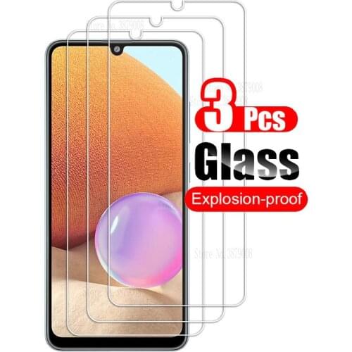 3Pcs Glass For Samsung Galaxy A32 Tempered Glass For Samsung A32 A 32 32A 6.4'' Protective Glass Screen Protector sklo films