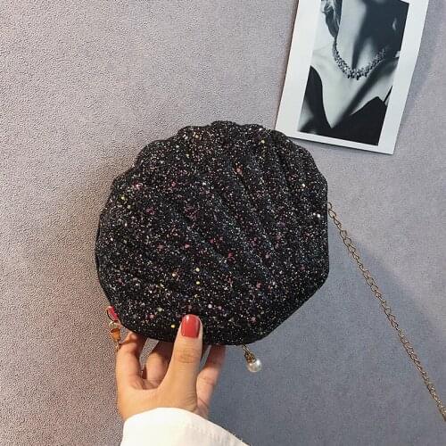 Shoulder Handbags Shell Bag Chain Cute Sequins Small Bag Phone Money Pouch Zipper Crossbody Bags for Women 2021 Bolsa Feminina