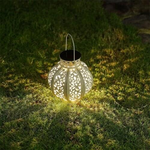 Solar Led Light Outdoor Garden Vintage Iron Lantern Solar Power Chandelier Hanging Tree Lamp Patio Gourtyard Garden Decoration