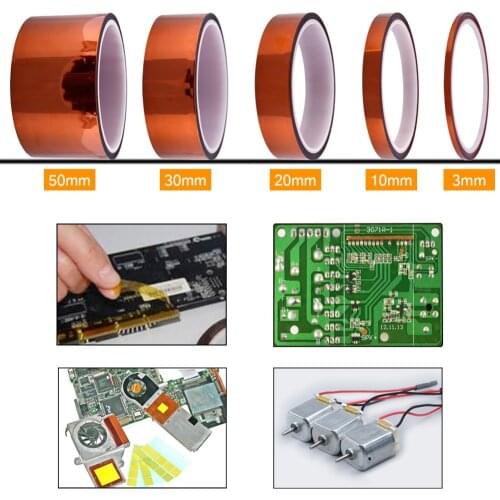 3/10/20/30/50 MM Width 30 M/100 ft Length High Temperature Electrical Tape Heat Resistant Insulation Polyimide Tape #261501