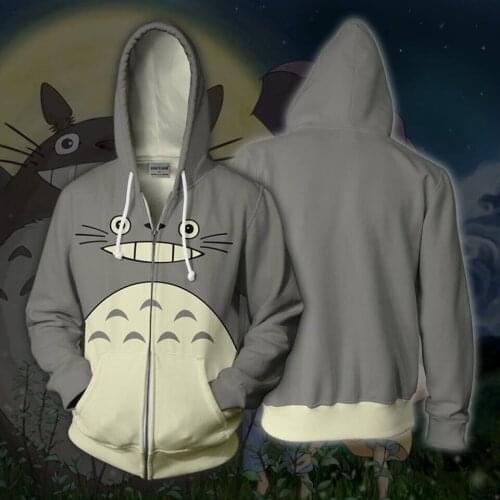 Anime My Neighbor Totoro Hoodies Gray Totoro Casual Anime Men Hoodie Cosplay Costume Sweatshirt Streetwear Top Gary Coat