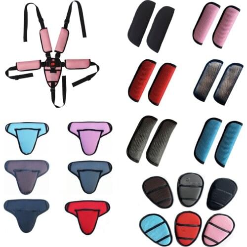 Baby Stroller Belt Pads Car Seat 5 Points Safety Belt Cover Universal Kids Chair Crotch Shoulder Protector Stroller Accessories