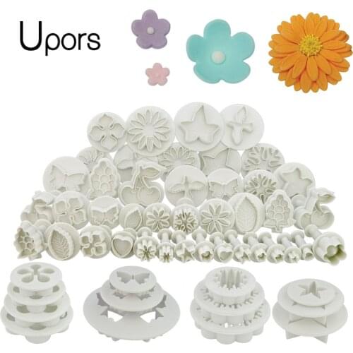 UPORS Fondant Cake Decorating Tools Sugarcraft Plunger Cutter Biscuit Cookie Cake Design Moulds Fondant Flower Molds