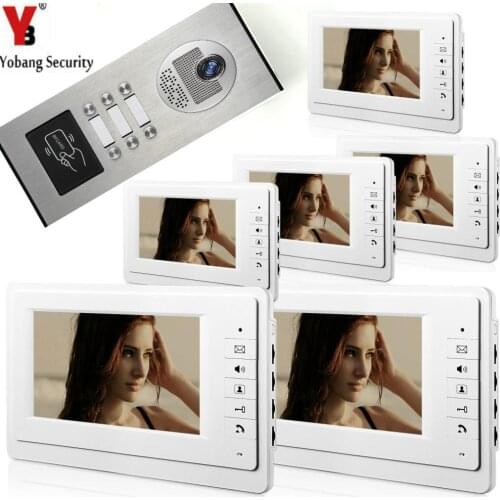 Choose 6/5/4/3 Apartment/Family Video Door Phone Intercom System RFID IR-CUT HD 1000TVL Camera Doorbell Camera