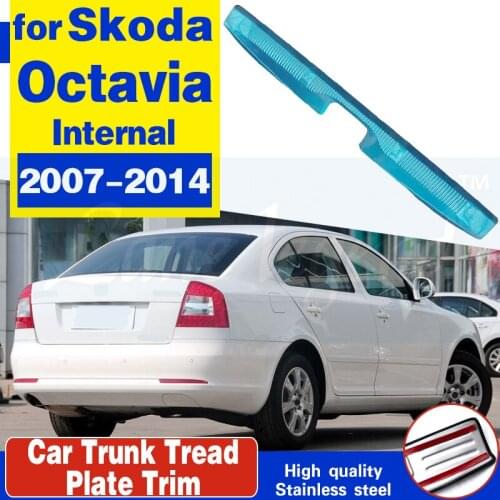 Stainless Steel Rear Trunk Bumper Protector Rear Scuff Plate Rear Door Sill Internal Protector For Skoda Octavia 2007-2014 A5