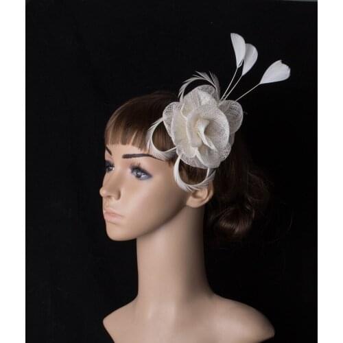 21 Colors Sinamay DIY Rose Small Fascinator Hat Headpiece Elegant Women Leadies Cocktail Hair Accessory With Hair Clip TMYQ094