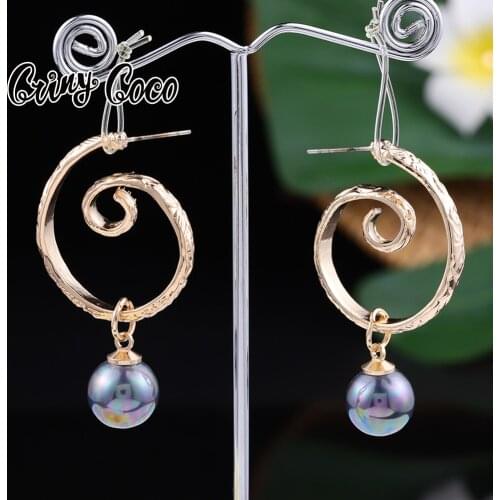 Cring Coco Hawaiian Polynesian Earrings Female Big Vintage Multicolor Earrings Fashion Hanging Drop Earrings for Women 2021 Gift