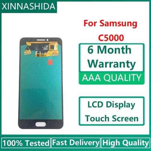 Lcds New For Samsung Galaxy C5 C5000 SM-C5000 LCD Display 100% Tested Working Super AMOLED Touch Screen Assembly Digitizer