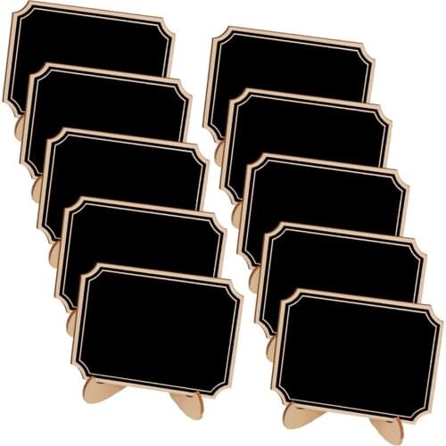 10x Mini Hanging Blackboard Wood Plaque Sign DIY Tag Wine Tag Price Tag Chalkboard Kids Deco Board for Wedding Party Decoration