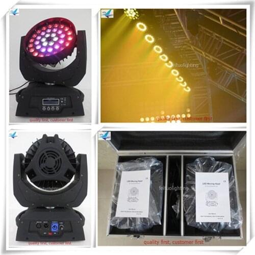 4pcs/CASE) Ring control dj dmx zoom led 36x10 rgbw 4 in 1 led moving head zoom wash stage light