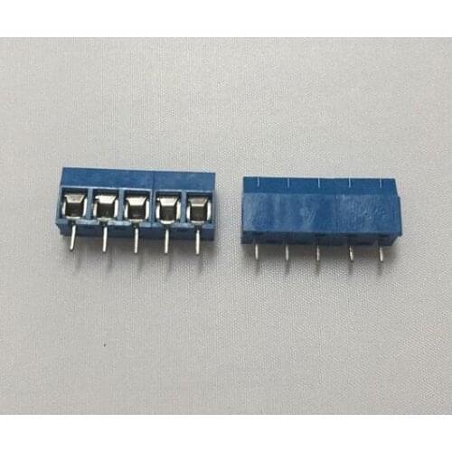 50 pcs 5 Pin Screw blue PCB Terminal Block Connector 5mm Pitch