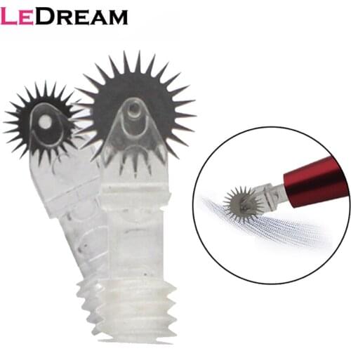 50pcs/lot Disposable Tattoo Roller Gear Needles Blades Cartridges For Easy Microblading Fog Eyebrow Semi Permanent Makeup