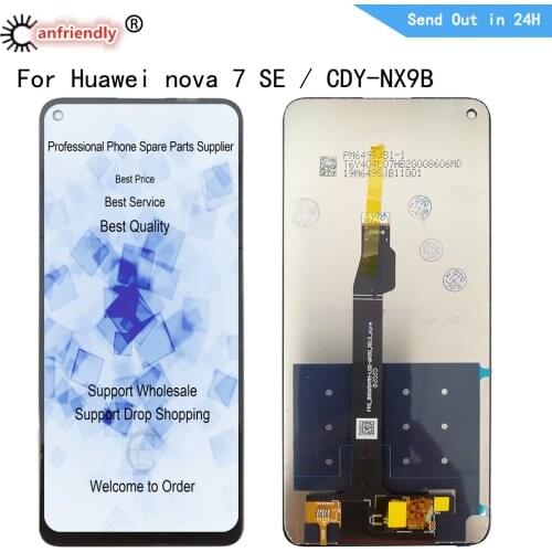 6.5" IPS For Huawei Nova 7 SE CDY-NX9B CDY-AN00 LCD Display+Touch Panel Screen Digitizer With Frame Assembly For Huawei Nova7 SE
