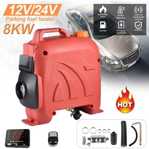 Car 8KW 12V/24V Parking Fuel Air Heater Car Truck Fuel Heater New LCD Fan Liquid Crystal Display Remote Car Electronics