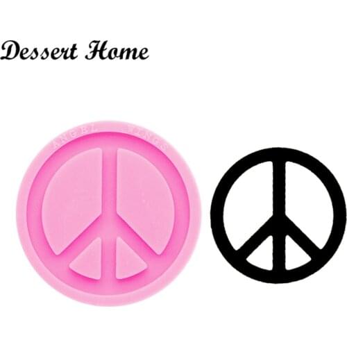 DY0289 Shiny Peace sign Mold, Silicone Mould for Epoxy Resin, Keychain Molds, Resin jewellery making Customize
