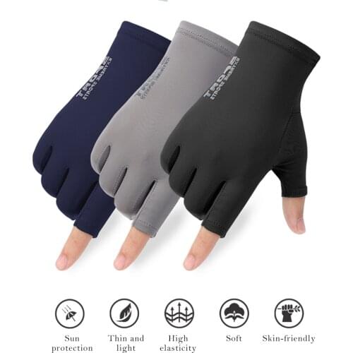 Quick Dry Bicycle Gloves For Cycling Mens Fingerless Gloves Solid Mtb Bike Riding Glove Anti-Slip Motorcycle Driving Gloves