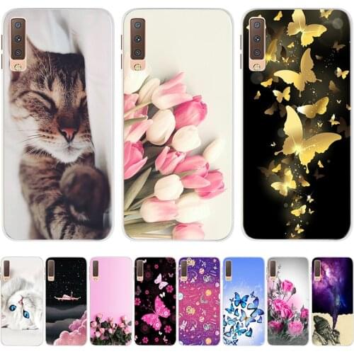 For Samsung A7 2018 Case Soft Silicone Back Cover Cute Cartoon Phone Case For Samsung Galaxy A7 A 7 2018 A750 A750f Case Bumper