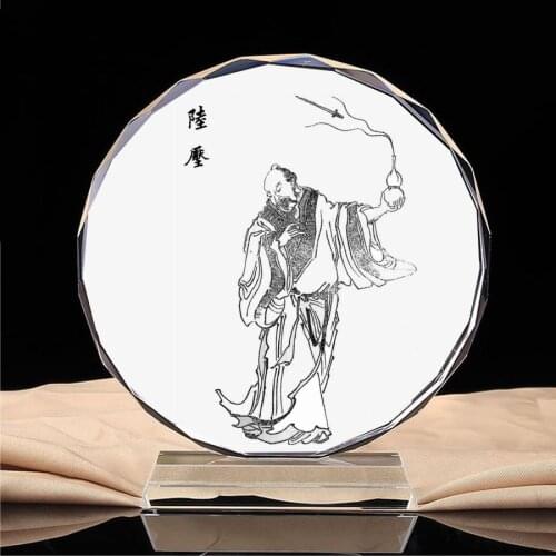 Taoist statues, Lu Ya Taoist priest portraits, crystal ornaments, handicrafts