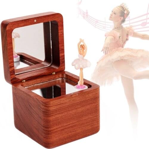 Sinzyo Wooden Ballet spinning dancing girl music Box Music box Creativity Send childrens birthday Valentines Day Christmas