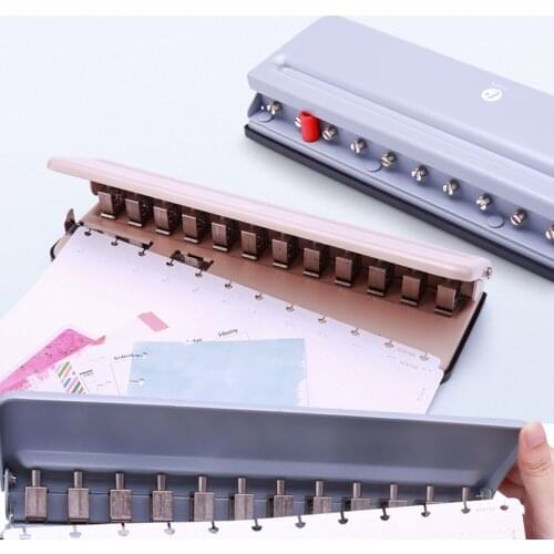 12-Hole Punch Mushroom Hole Disc Binding Loose-Leaf Puncher Adjustable book loose-leaf PunchCutter Office Binding Hole Punch