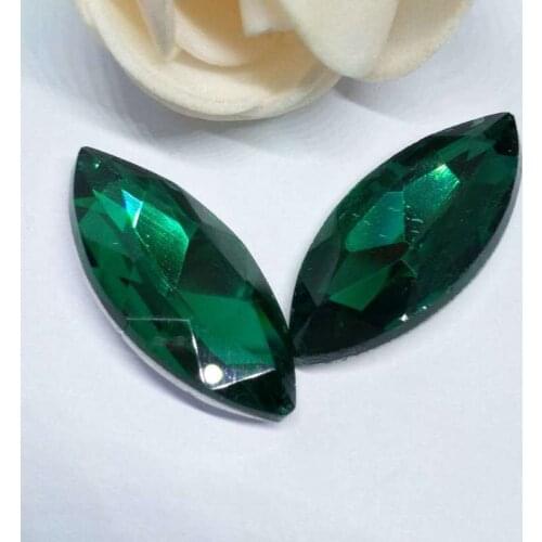 Malachite green Horse eye pointback Crystal Glass Sewing Rhinestones DIY woman jeans woman and Wedding Dresses Multiple models