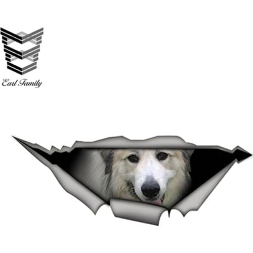 EARLFAMILY 15cm x 6cm Great Pyrenees Car Stickers Funny Pet Dog Vinyl Laptop Decal Waterproof 3D Car Styling Stickers Decoration