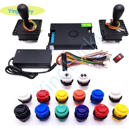 2 Player Original Pandora Box DX 3000 Kit American Joystick, Chrome 28mm Push Button DIY Arcade Machine Home Cabinet with Tutori