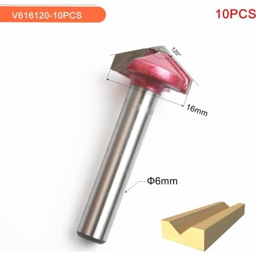 6mm*16mm*120Degree,10pcs,Free shipping CNC Engraving Woodworking Milling Cutter,Tungsten Solid carbide End Mill,3D V Router Bit