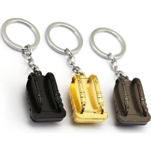 PUBG Logo Level 3 Backpack Model Charm Key Chains Playerunknowns Battlegrounds Zinc Alloy Men 3D Keyring Souvenir Gift
