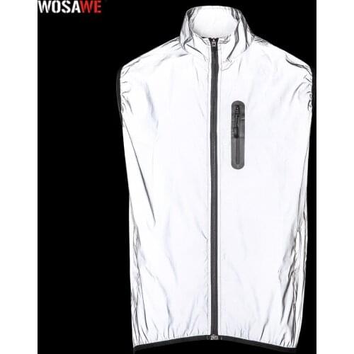 WOSAWE Winter Autumn Mens Motorcycle Full Reflective Vest Night Glowing Vest Windproof Rainproof Warm bike Vest Moto chothing