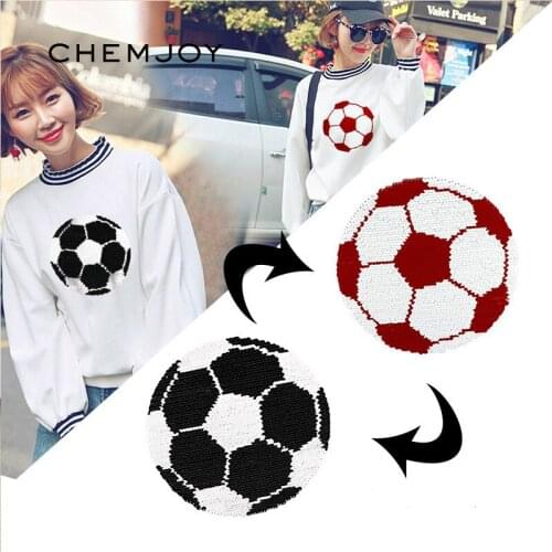Football Reversible Color Changing Sequins Patches Sewing on Applique Iron on Patch for Clothes Coat Sweater Bag DIY Craft