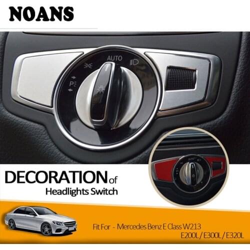 NOANS 2pc Auto Car Styling Dashboard Head Fog Light Lamps Button Knobs Stickers For Mercedes Benz W213 E Class Accessories