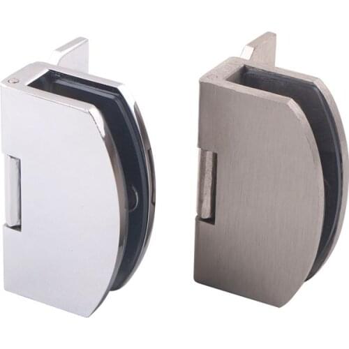 Glass Hinge Free Punching Zinc Alloy Brushed / Bright Hinges for Wine Cabinet Display Cabinet 5-8mm / 8-10mm Thickness Glass