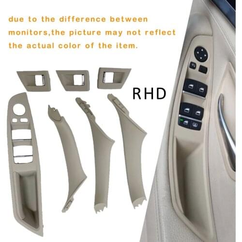 Right Hand Drive RHD Interior Passenger Car Door Handle Inside Panel Trim Cover 7pcs Grey For BMW 5 Series F10 F18