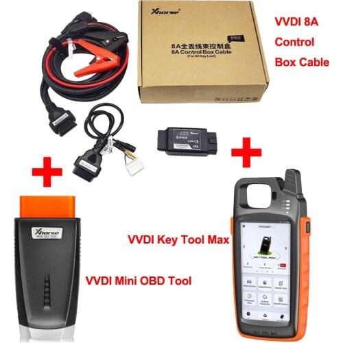 Xhorse VVDI Key Tool MAX Remote Key Programmer with VVDI 8A Control Box Cable for Toyota 8A Non-Smart Key All Keys Lost Adapter