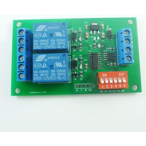 DC 12V 2 Ch RS485 Relay Board UART Serial port Switch Module Modbus AT command Control for PLC Smart Home automated industry
