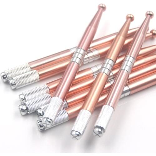 10pcs Eyebrow Microblading Pen Makeup Manual 3D Eye Eyebrow Tattoo Crystal Acrylic Handle Tattoo Pen