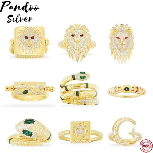 S925 Sterling Silver Jewelry 1:1 Copy, Snake Ring Couple Rings For Women Men Ring Luxury Bague Femme Gift Lion Serpent Jewelry