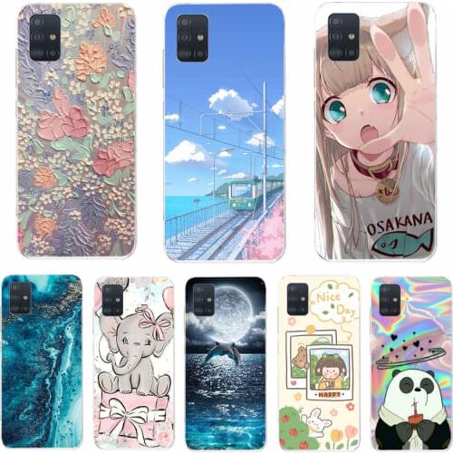 For Samsung Galaxy A51 Case Silicon Back Cover cartoon Phone Case For Samsung A515 Soft Case bumper coque bags